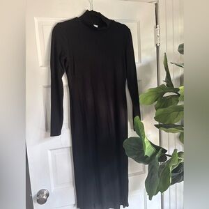 Marine Layer Lexi Turtleneck Midi Dress in Black